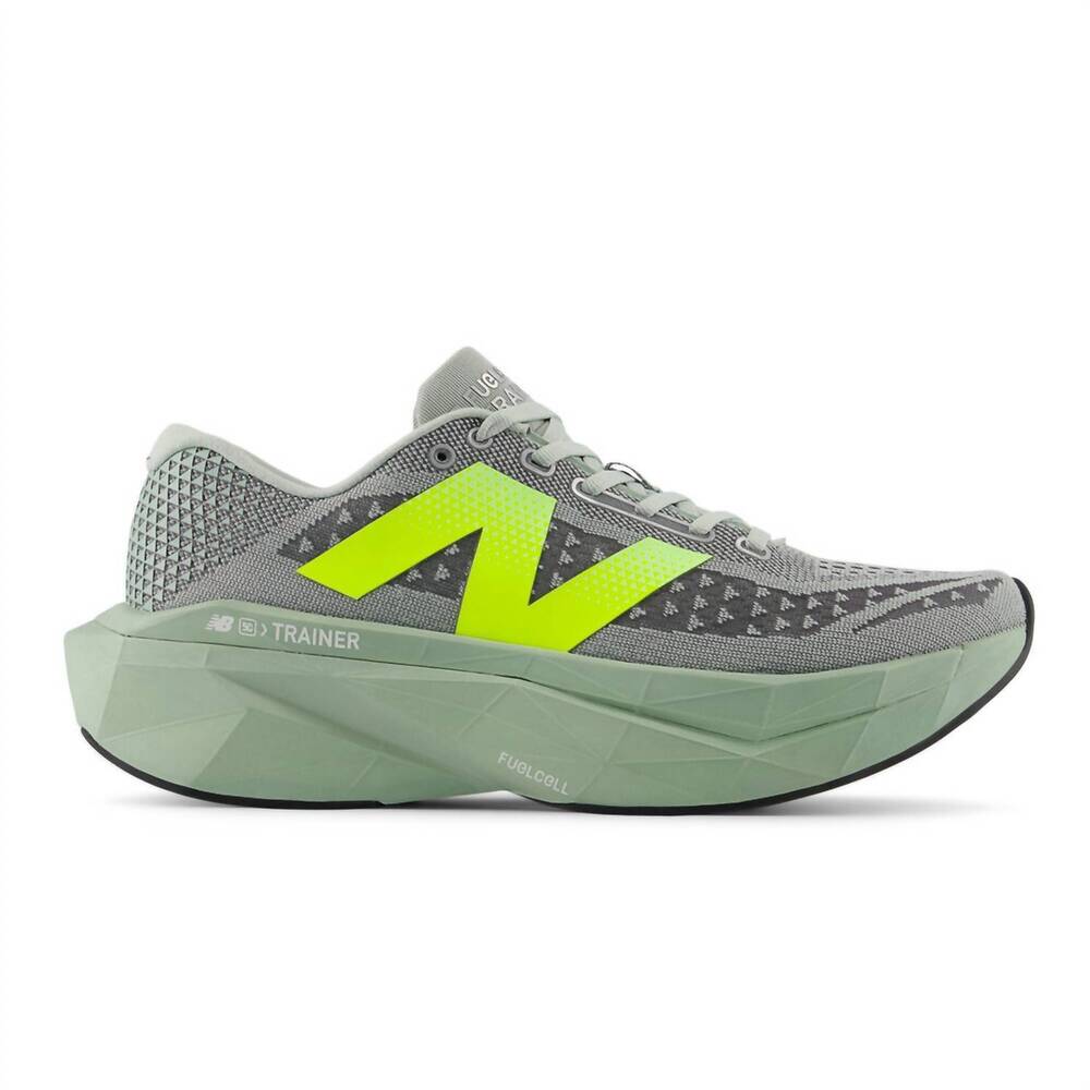NEW NEW BALANCE men's fuelcell supercomp trainer v3 shoe in green/grey